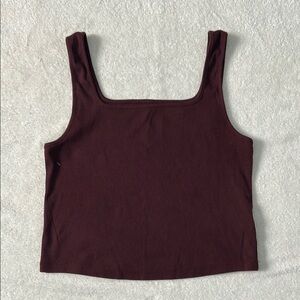 Old Navy Red Fitted Crop Tank Top